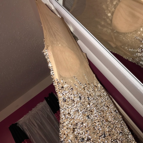 Nude & silver Prom/ Sweet 16 Dress - Picture 5 of 8